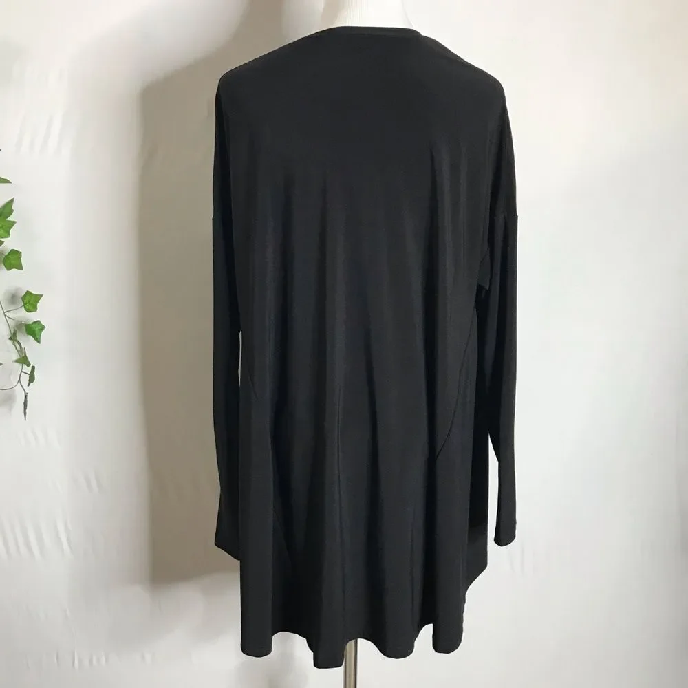 Show Me Your MuMu Will Long Sleeve Tunic Top Black XS Oversized